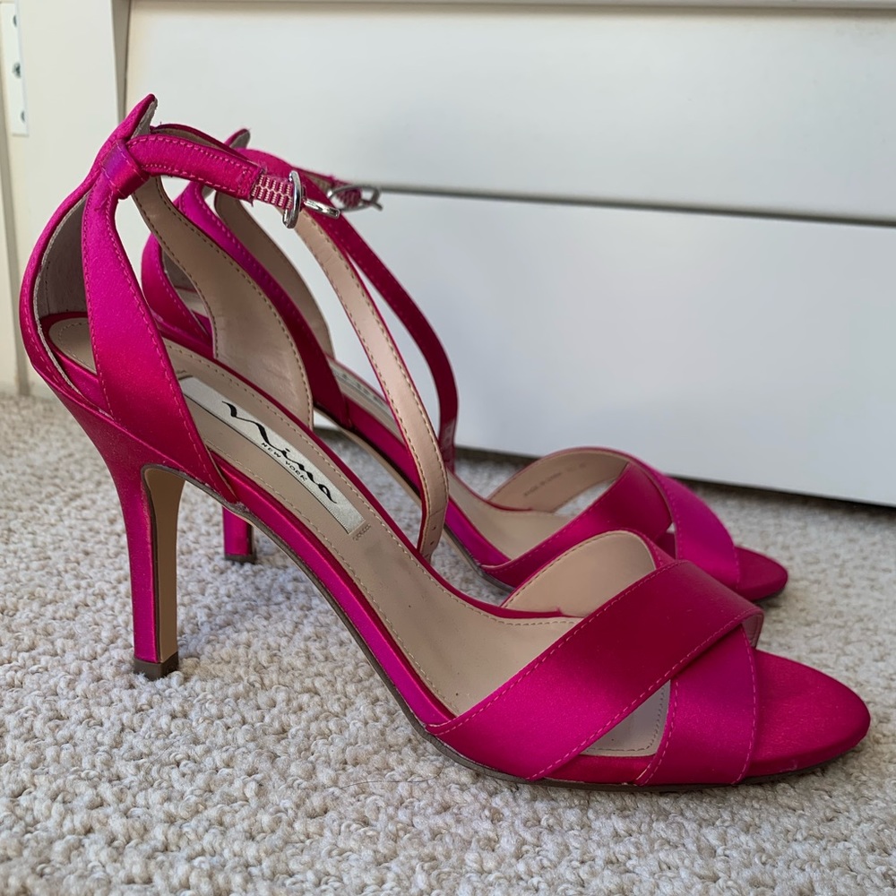 Nina fuchsia strappy heels